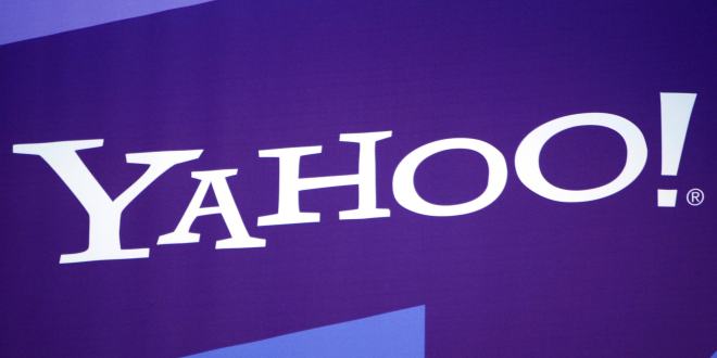 File picture shows a Yahoo logo at the CES in Las Vegas