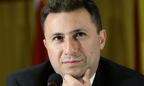 Macedonia's Prime Minister Gruevski listens to questions during a news conference in Salzburg