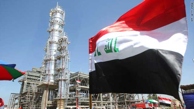 Iraq oil and flag 2011