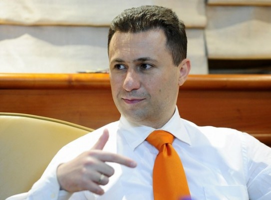 Macedonian Prime Minister and leader of the biggest ruling party VMRO Nikola Gruevski speaks during an interview with Reuters in Skopje