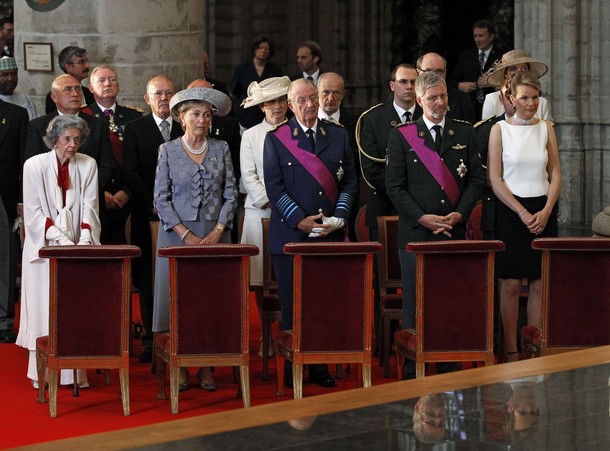 Members of Belgium's royal family attend a religious service at the occasion of the National Day in Brussels