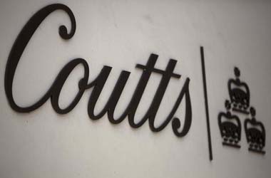 The name of Coutts is seen displayed on a branch of the bank in central London