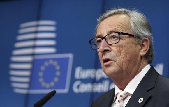 EU Commission President Juncker addresses a news conference following a EU leaders summit in Brussels