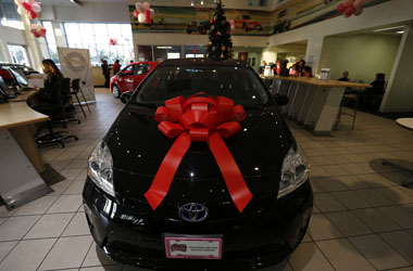 A vehicle for sale is pictured at AutoNation Toyota dealership in Cerritos