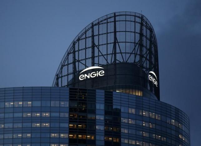 The logo of French gas and power group Engie is seen on the company tower at La Defense business and financial district in Courbevoie near Paris, France, March 2, 2016.   REUTERS/Jacky Naegelen