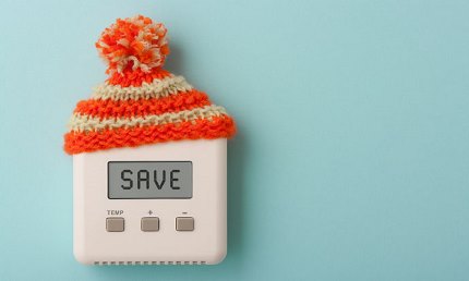 SAVE on digital room thermostat wearing woolly hat