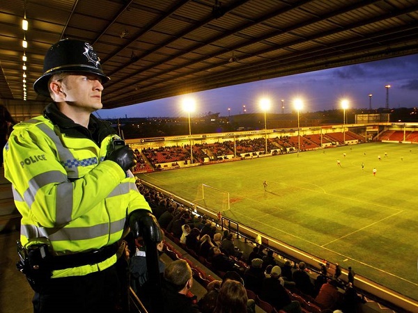 PC Brandon Flavell on duty at Bescott Stadium Walsall